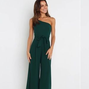 Emerald Green Off the Shoulder Jumpsuit